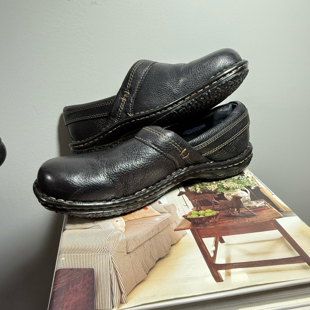 Born Women’s Size 10 Black Leather Slip-On Shoes - Picture 12 of 15